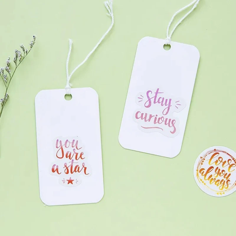 1 Box Journal Diary Paper Label Thank You Small Stickers Scrapbooking Custom Flakes Stationery