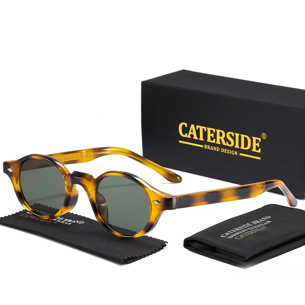 CATERSIDE Modische ovale Damen-Sonnenbrille, Vintage-Stil, kleiner Rahmen, luxuriöse Bügelenden, Sonnenbrille für Herren, Party- und Outdoor-Brille, UV400 – Detail 8