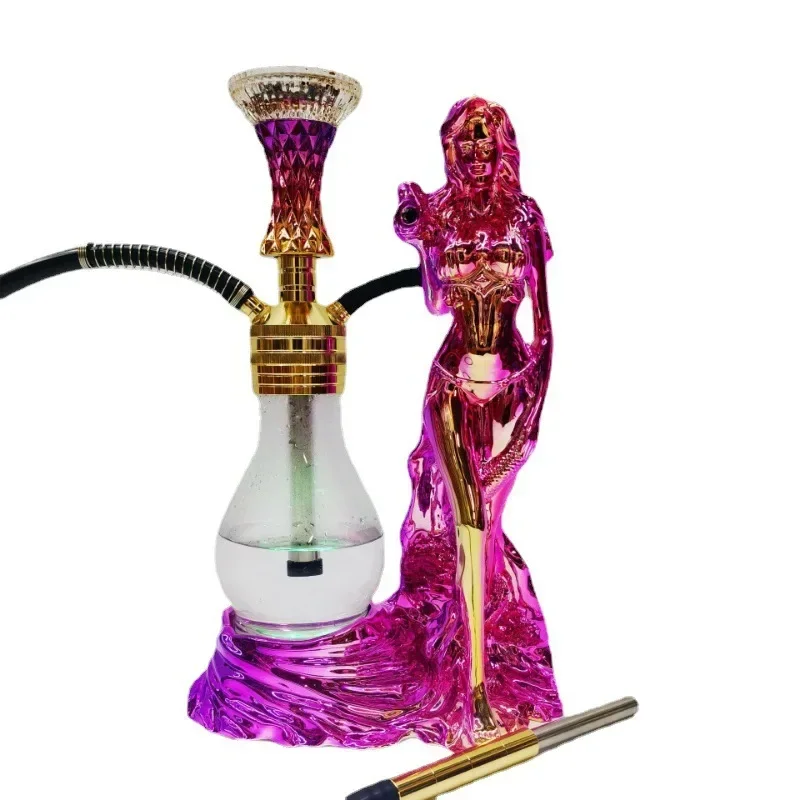 

Hookah, colorful Muse shape Hookah, craft resin beautiful woman snake glow