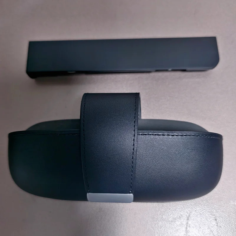 TEMAI Car Eyewear Holder for Tesla Model 3 Highland Model Y/YL Juniper, Original-Style Leather Glasses Case with Magnetic Strap