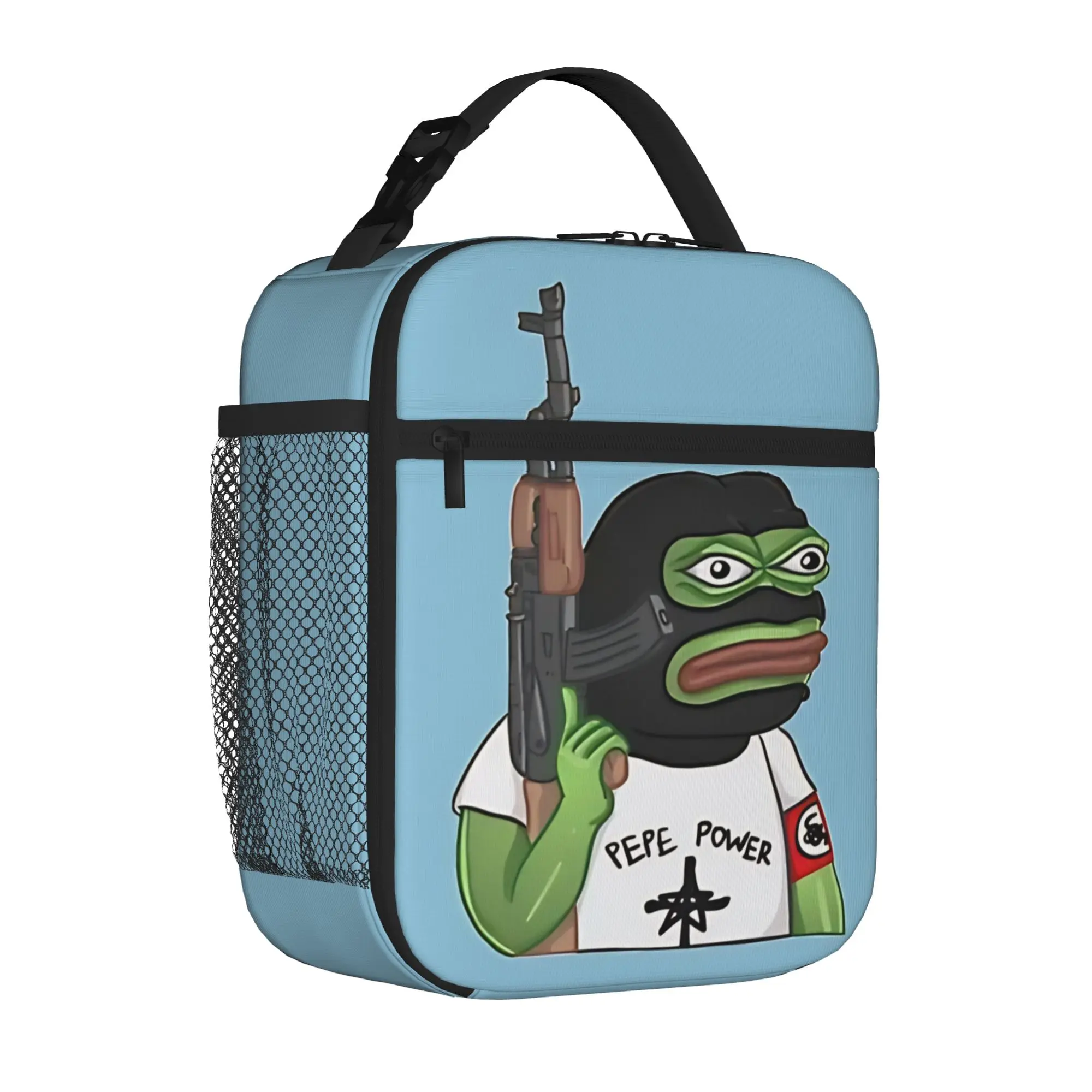 1 Piece For Students Food Container Power Portable Pocket Pepe the Frog Zipper Closure Aluminum Foil Food Pouch For Travel
