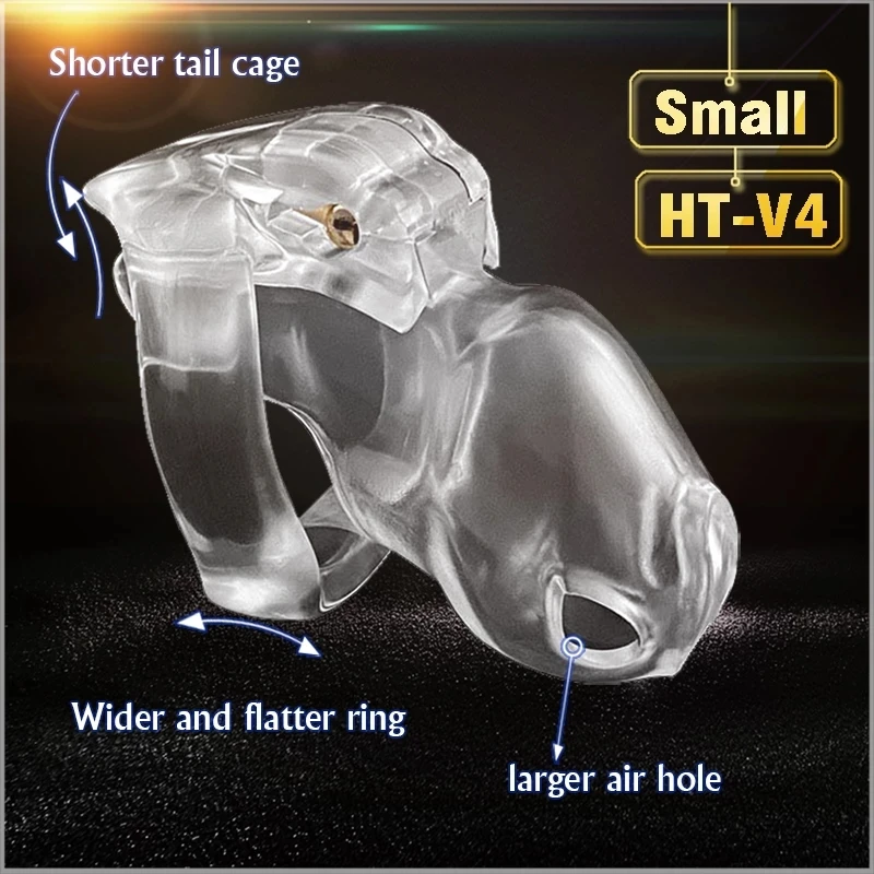 New Male Resin Chastity Device HT-V4 Cock Cage Penis Ring  With 4 Cock Rings Bondage Belt Fetish Adult Sex Toys Men Penis Slave.