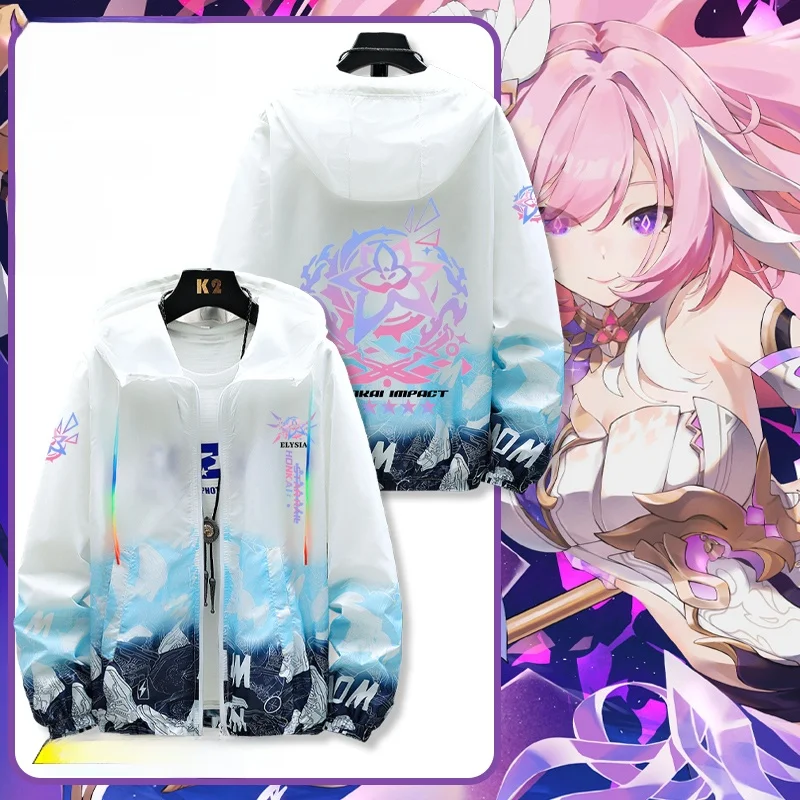 

Pink Eeia Sun Protection Clothing Thin Model for Men And Women Binge Iron Game Surrounding Loose Fit Polyester Summer Jaet