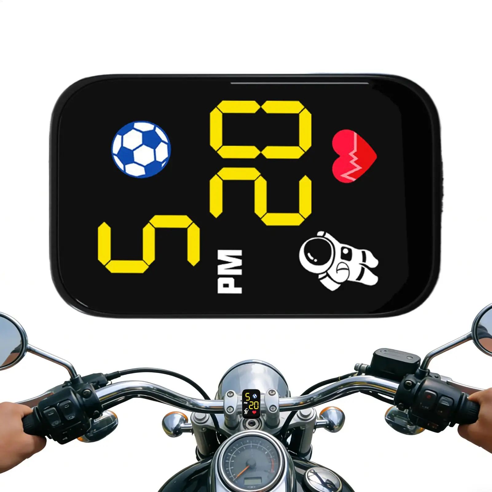 Waterproof Lighted Display Motorcycle LED Digital Clock Dashboard Mount Motorbike Clock For Cycling Enthusiasts Commuting