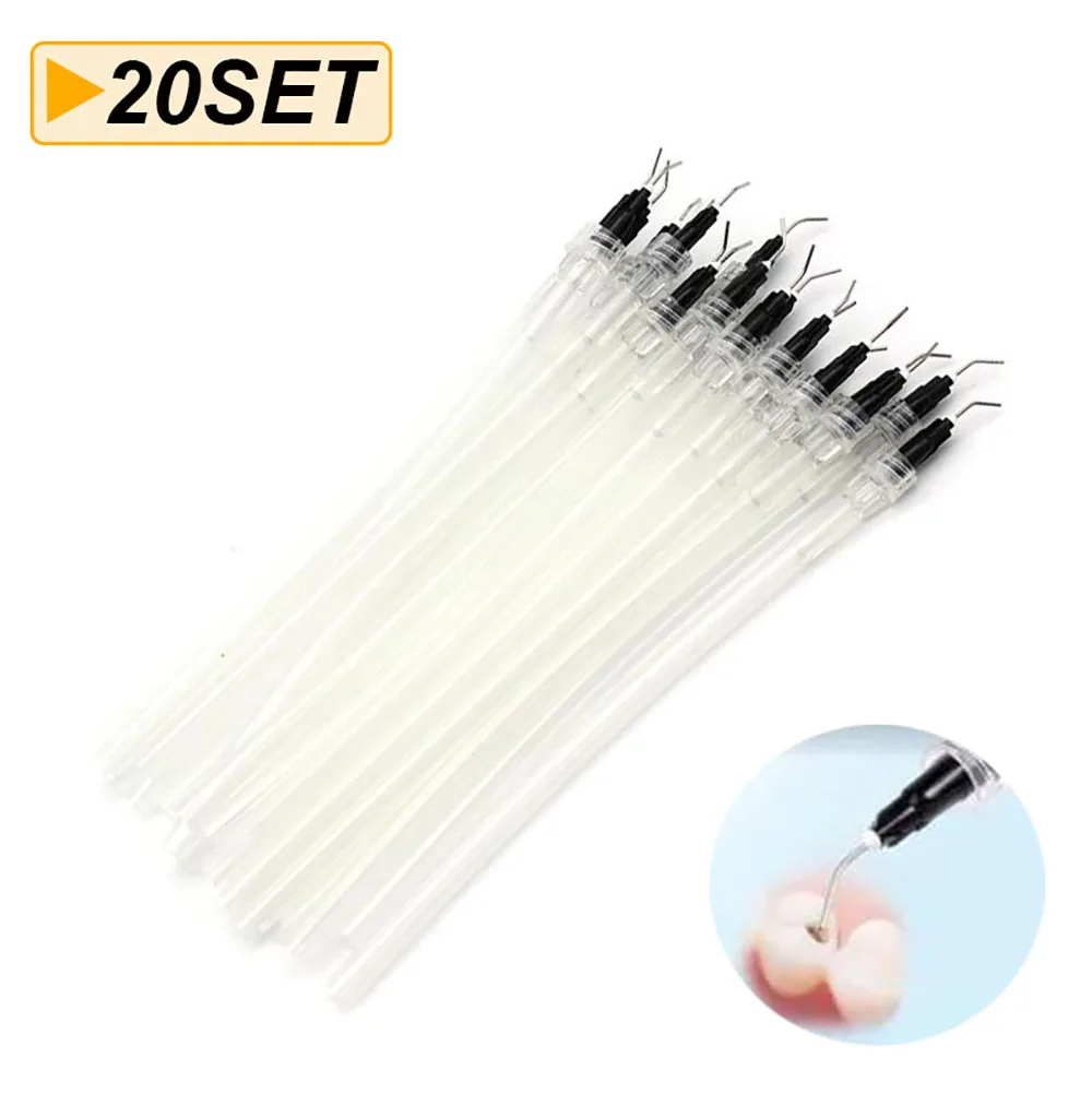 20Pcs Disposable Dental Saliva Ejector Aspirator Suction Pre-Bent with Needle Tip Dentistry Instrument