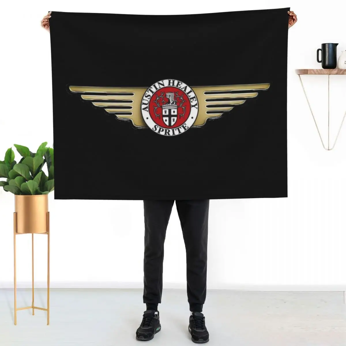 

Austin Healey Sprite Emblem Throw Blanket Breathable Lightweight Blanket for Adults Kids