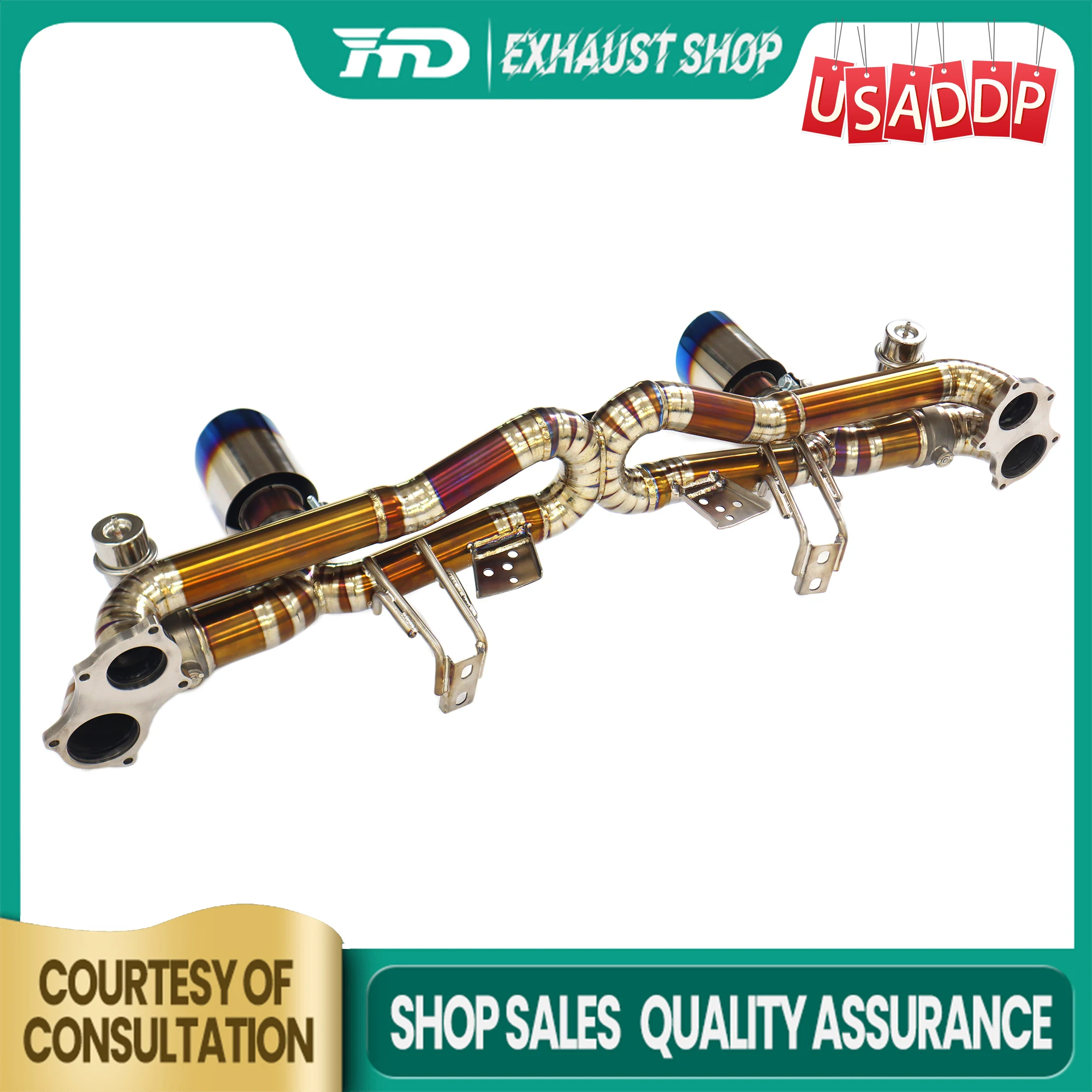 

HMD Exhaust system for Porsche 718 GT4 Catback Vacuum valve Ti High precision Customizable Tips