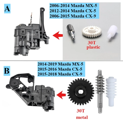 Imagen 1 del producto Compatible con Mazda CX-5 CX-9 MX-5 piezas de coche módulo actuador de espejo retrovisor lateral plegable automático y juego de engranajes Kit de reparación 30T
