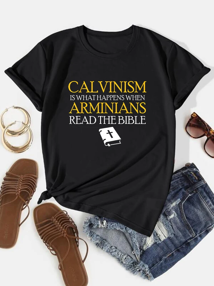 Calvinism Reformed Christianity Calvinist Protestantism Shirt t-shirts Tshirts For Women Round neck printing womens t shirts