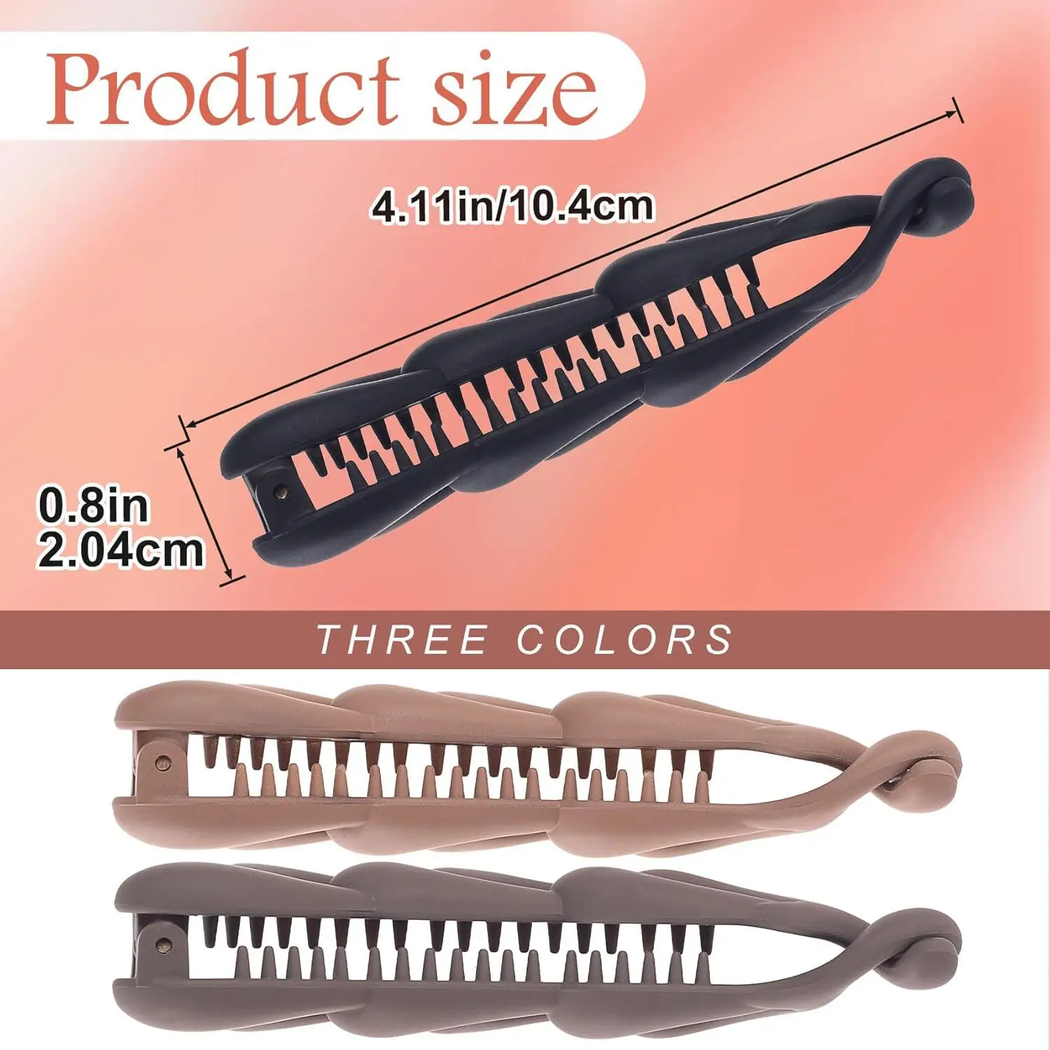 Large Hair Clips Anti-Slip Non-Slip Hair Claw Double Combs Hair Clip U-Shaped Vintage Hairpin For Exercise Wedding Daily