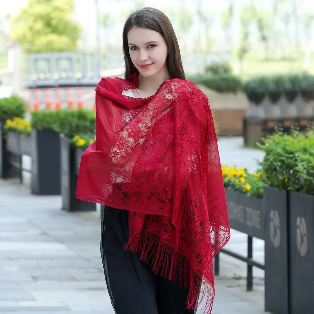 

Luxury Neckerchief For Female Dress Shawl Cheongsam Shawl Bridesmaid Shawl Wraps Beach Yarn Lace Scarf Bride Shawl Women Scarf