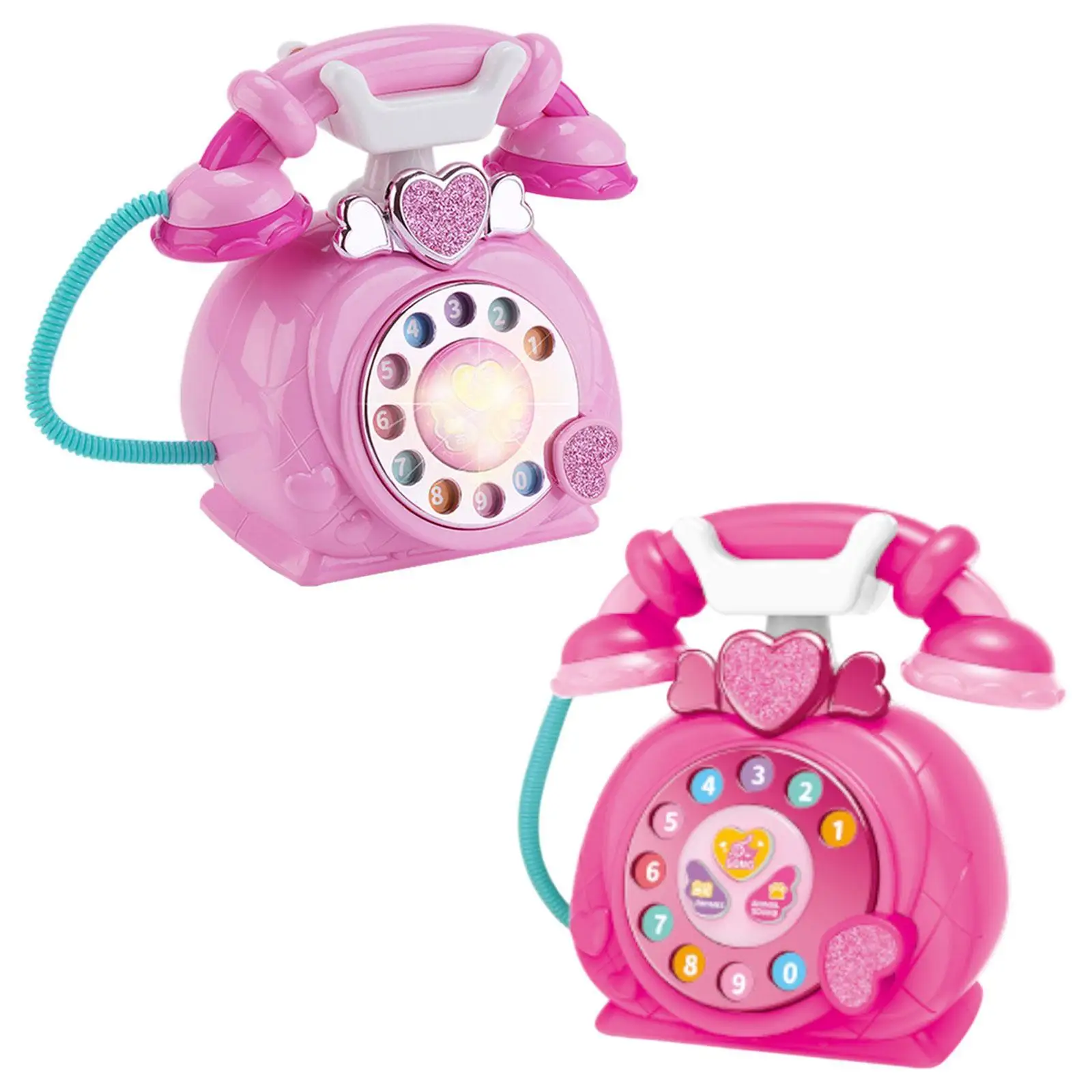 Rotary Pretend Play Phone โทรศัพท์บ้านแบบมีสายแบบย้อนยุคสําหรับเด็กวัยหัดเดินก่อนวัยเรียน