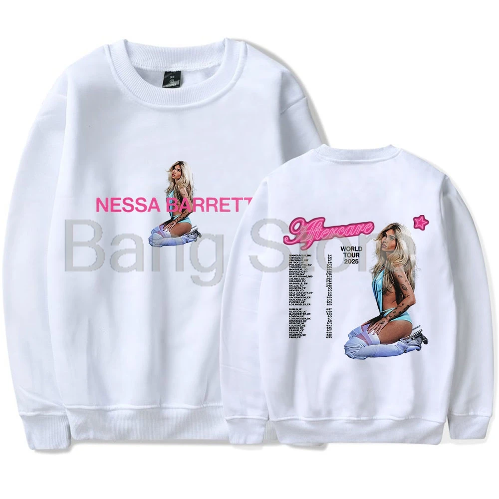 Nessa Barrett Aftercare World Tour O-Neck Sweatshirts Women Men Long Sleeve Fashion Pullover Unisex Clothes