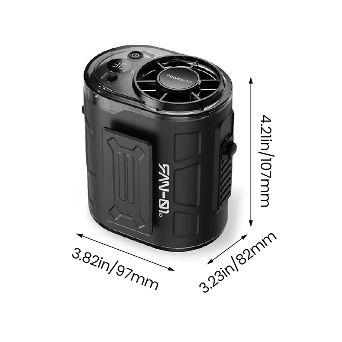 Blateless cintura montada ventilador elétrico, ventilador Clip pessoal, 100 velocidades, fluxo de ar forte, Wearable, 2pcs