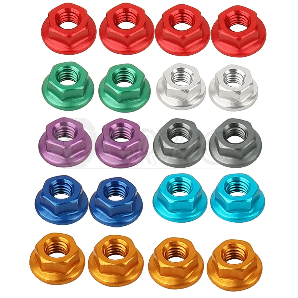 

4/10p CNC Aluminum Alloy Flange Lock Nut M4 Multicolor for 1/10 1/14 RC Car Truck Crawler Drift TRX4 SCX10 SCANIA Universal Part