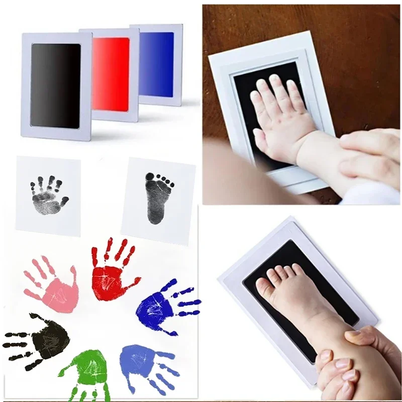 2/4pc Baby Handprint Footprints Ink Pads Safe Non-toxic No-Touch Skin Inkless Inkpad Kits Pet Cat Dog Paw Prints Souvenirs Gifts