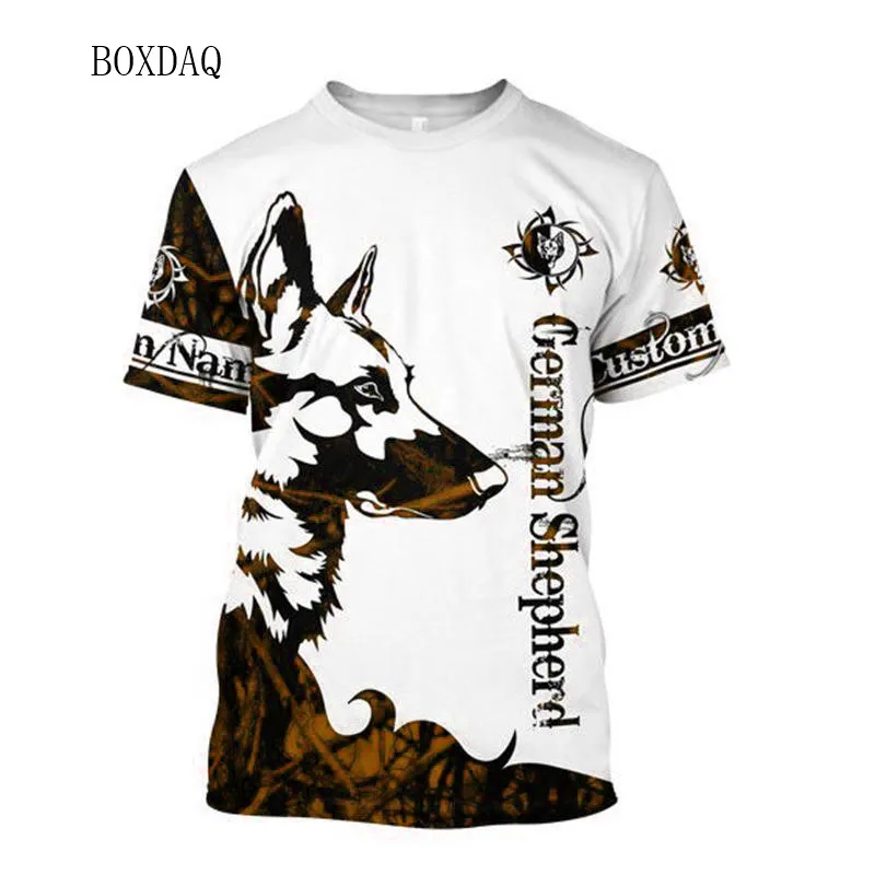 Short Sleeve Men's 3D T-shirts Summer German Shepherd Abstract Pattern Printed T Shirt 6XL Big Size Man Clothing Street Tops Tee