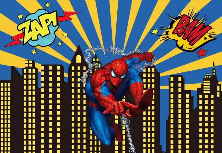 Superheld Hintergrund City Guard Boy Geburtstag Kulissen Fotografie Hintergrund Kinder Party Banner Dekor Superhelden Studio Shooting