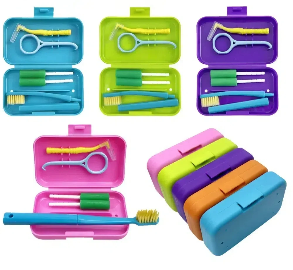 

20 Box Portable Toothbrush Box Orthodontic Oral Hygiene Tools Kits Interdental Brush Tongue Scraper Travel Toothbrush