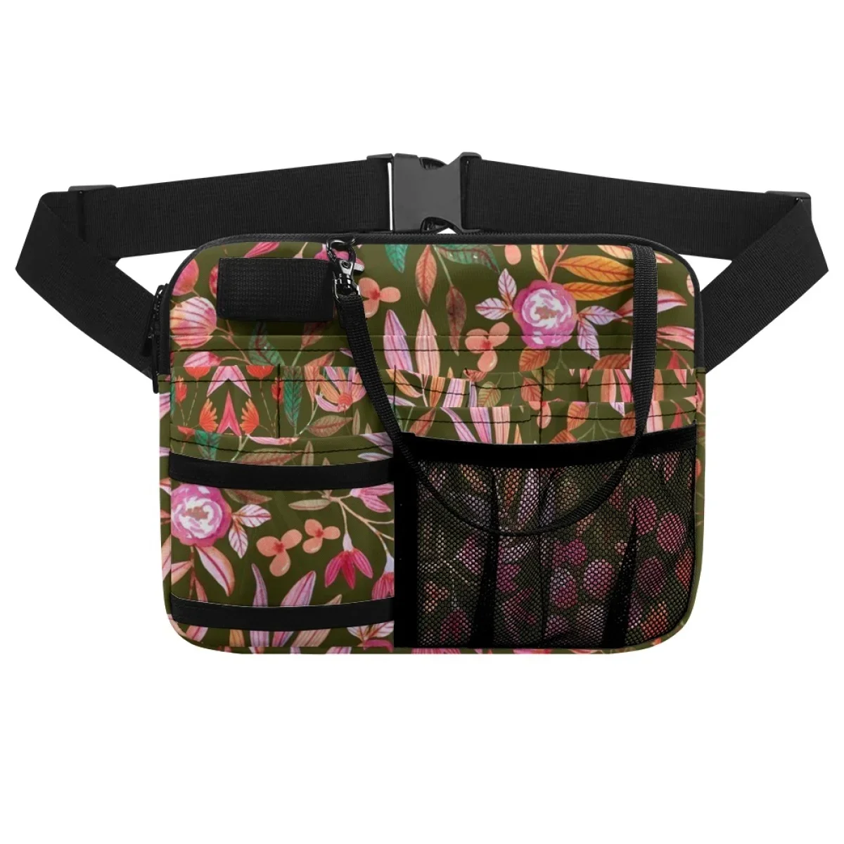 

Vintage Floral Designer Ladies Waist Bag Adjustable Casual Portable Practical Hospital Work Belt Bag Tool Holder Bolsa Feminina