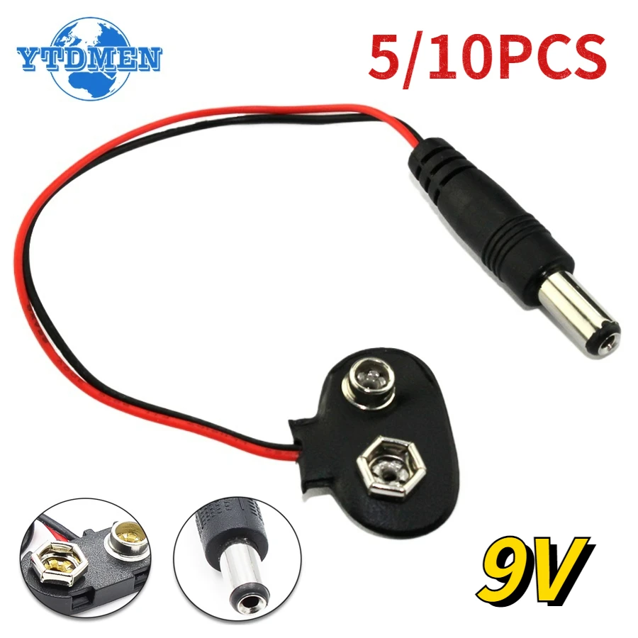 5/10pcs 9V Battery Snap Connector Clip Lead Wires Holder 9 Volt Cable Connection Buckle