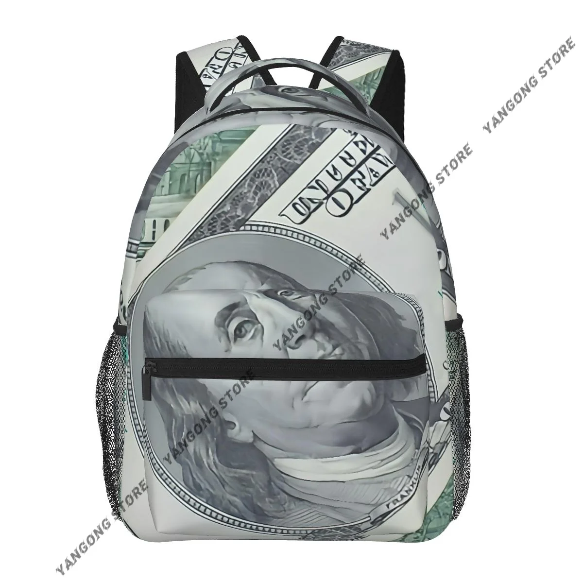 Fashion Backpack Women Men Unisex Students Backpacks US Dollars Paper Currency Print Travel bag Bookbag