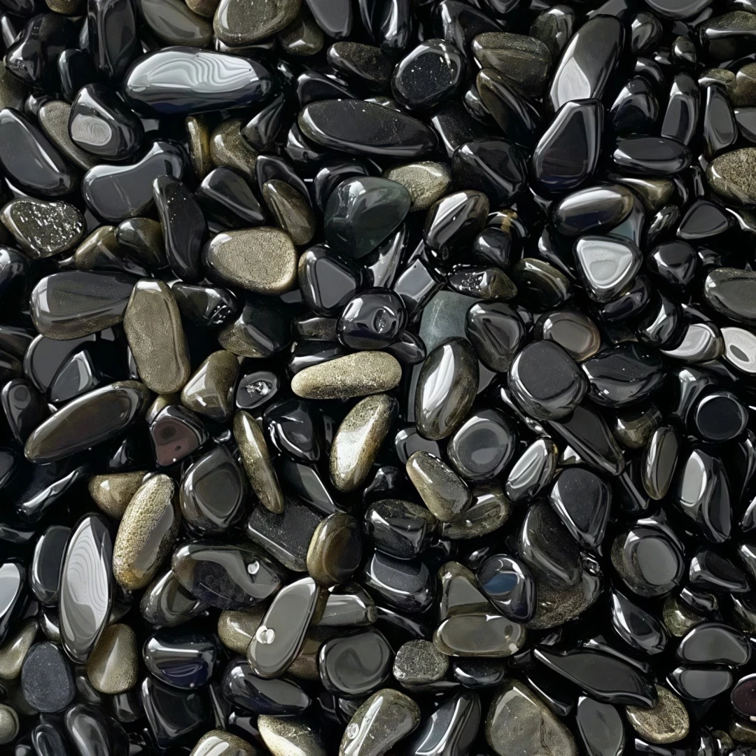 Natural Golden Obsidian Crushed Stone, Garden Decoration, Potted Filler, Vase Filler, Fish Tank Decoration Stone, Gift Giving view 3