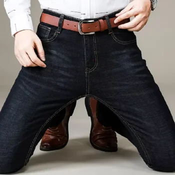 2026 NEW Men Men's Fashion Business Jeans Classic Style Casual Stretch Slim Jean Pants Male Brand Denim Trousers Black Blue Me 2