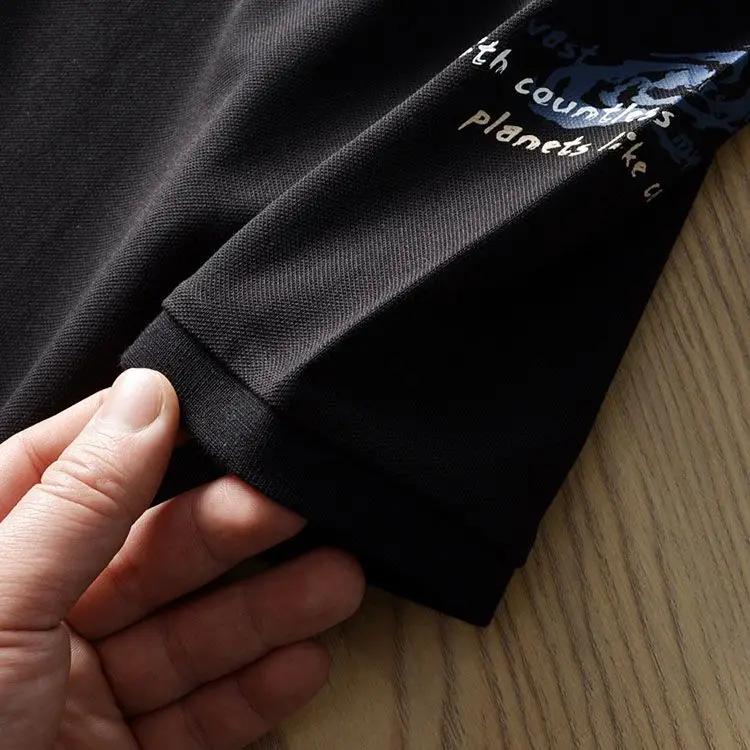 Summer Men's Short-sleeved Polo Shirt Fashion Print T