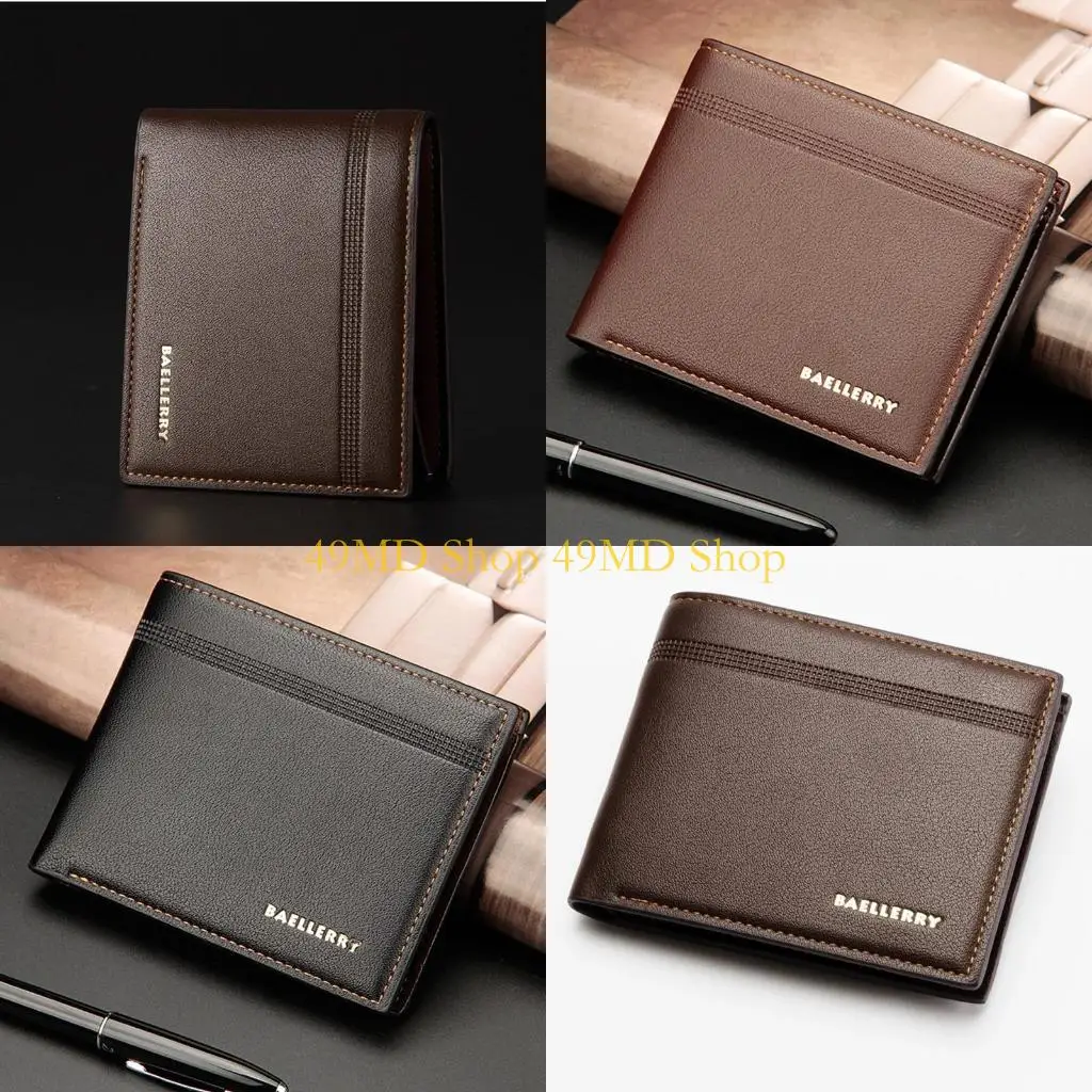 

49MD Мужской кошелек из искусственной кожи с несколькими отделениями для карт Винтажные тонкие кошельки Держатель для кредитных