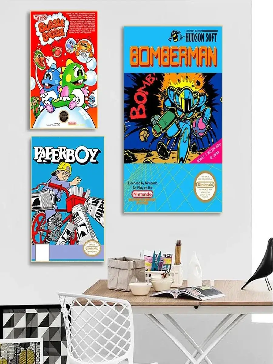 Mega Man  Vintage Poster  Retro Gaming Canvas Print Classic Video Game Cover Art for Game Room Wall Decor