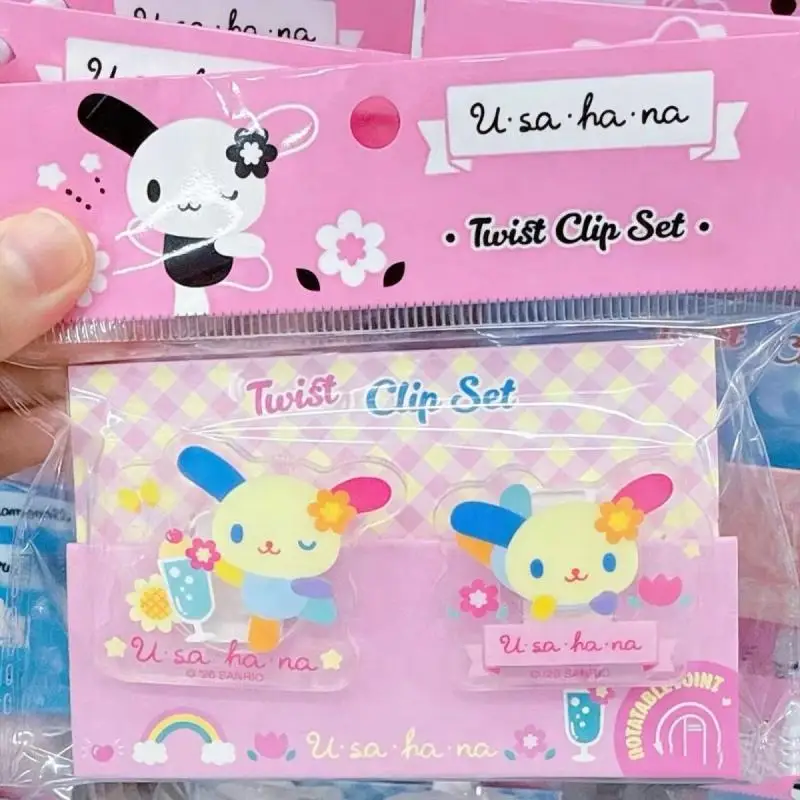 Kawaii Usahana Single Sided Pp Clip Combination New Japanese Anime Cartoon Rabbit Student Handbill Storage Clip Friend's Gift