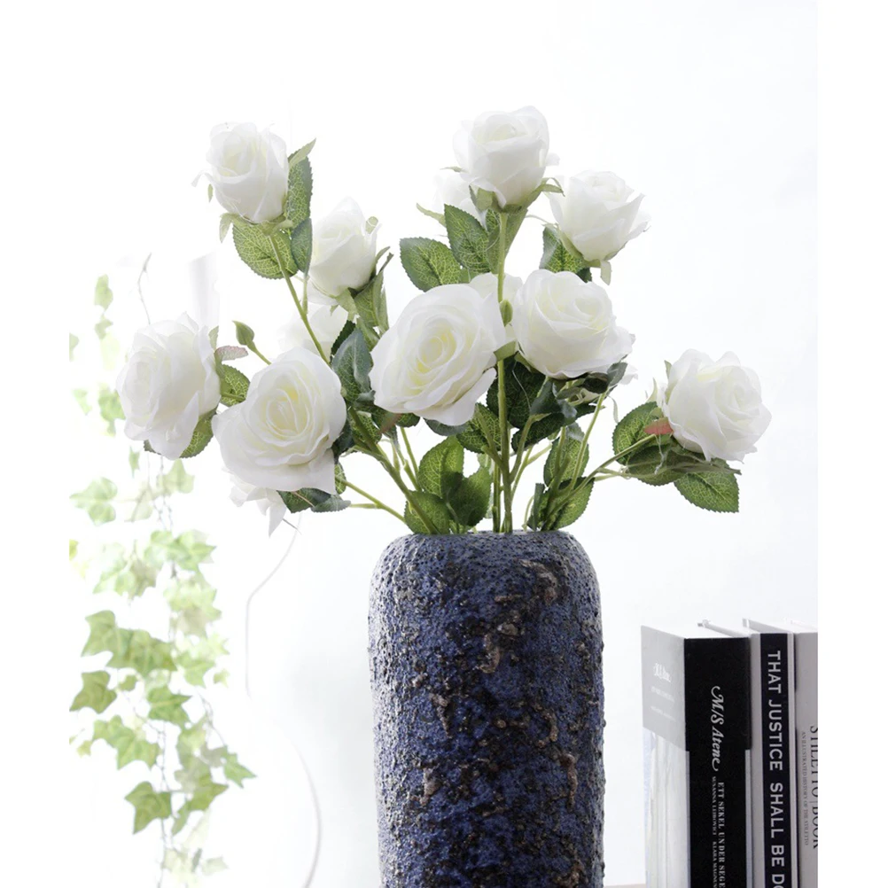 

Artificial Rose Bouquet Silk Flowers Realistic Lifelike Wedding Decorations Home Party Centerpieces Artificial Flower Ornament