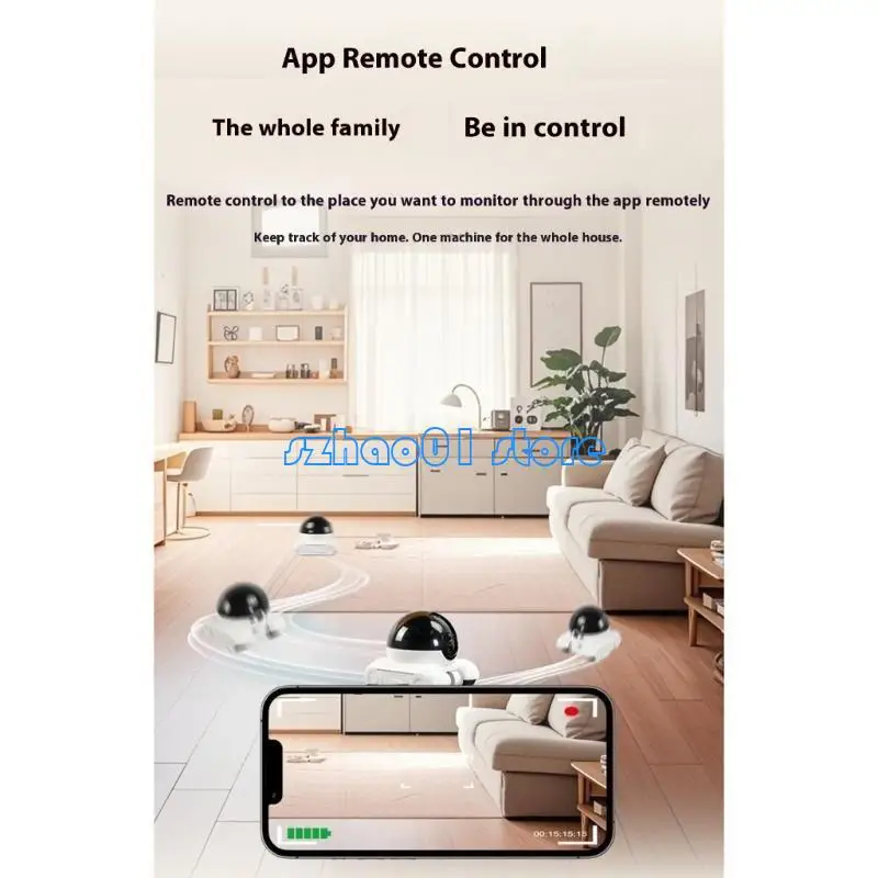 

85LA Real Time 1080P WiFi Pet Camera With Treaded Wheel Remote Monitoring For Home