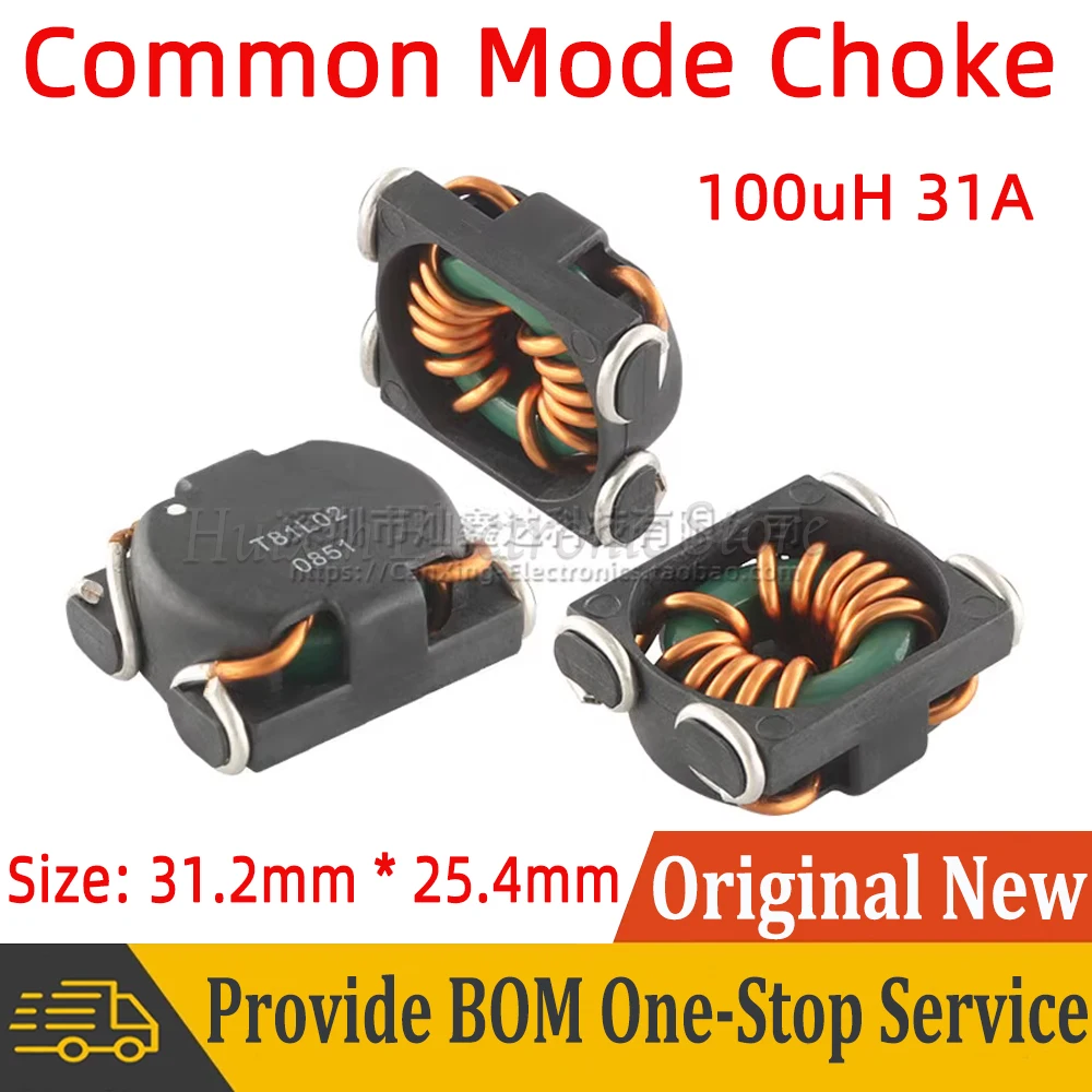 

SMT Toroidal Common Mode Choke Coil Inductor Inductance 100uH 31A High Current EMI Filter DC/DC Converter Magnetic Ring T81L02