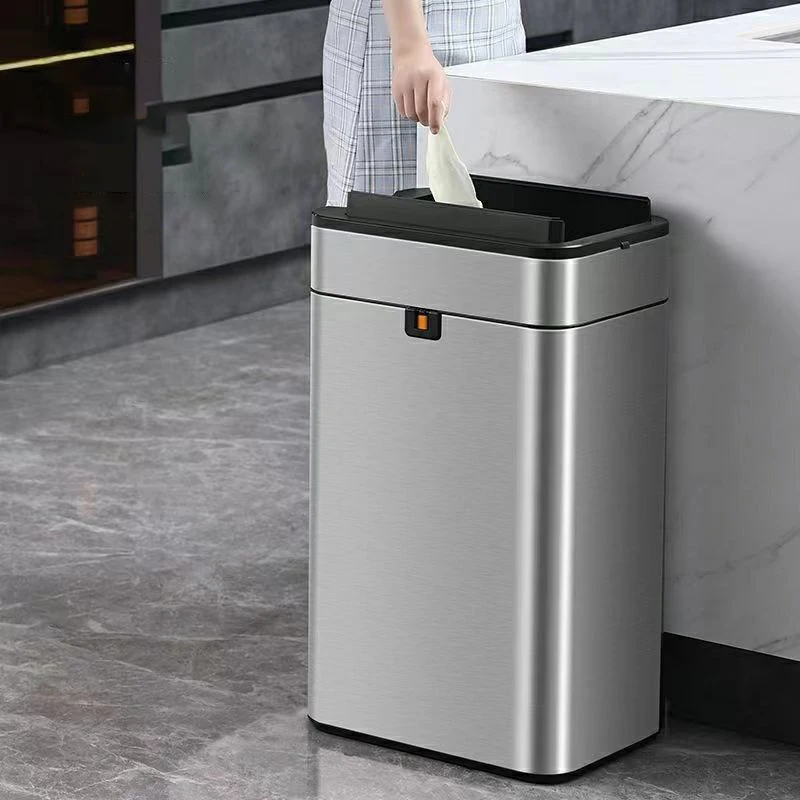 Smart Trash Can 20 liters 15l Automatic Sensor Trash Can Stainless Steel Large Trash Bin Kitchen Garbage Can Home Wastebasket