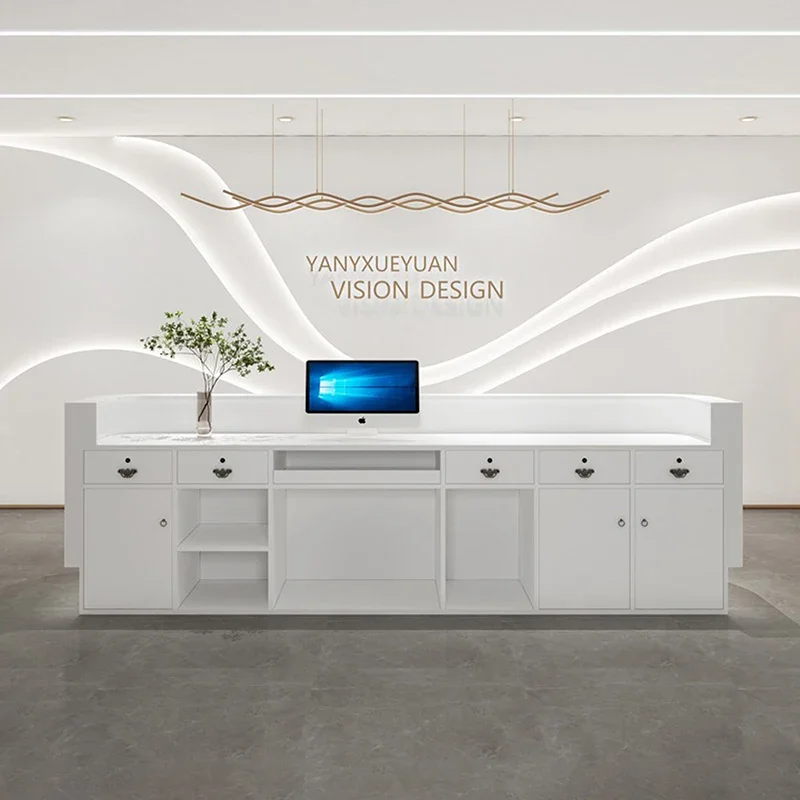 Mobile Hospital Reception Desks Console Luxury Modern Cashier Table Mobile Service Recepcion Mostrador Beauty Salon Furniture