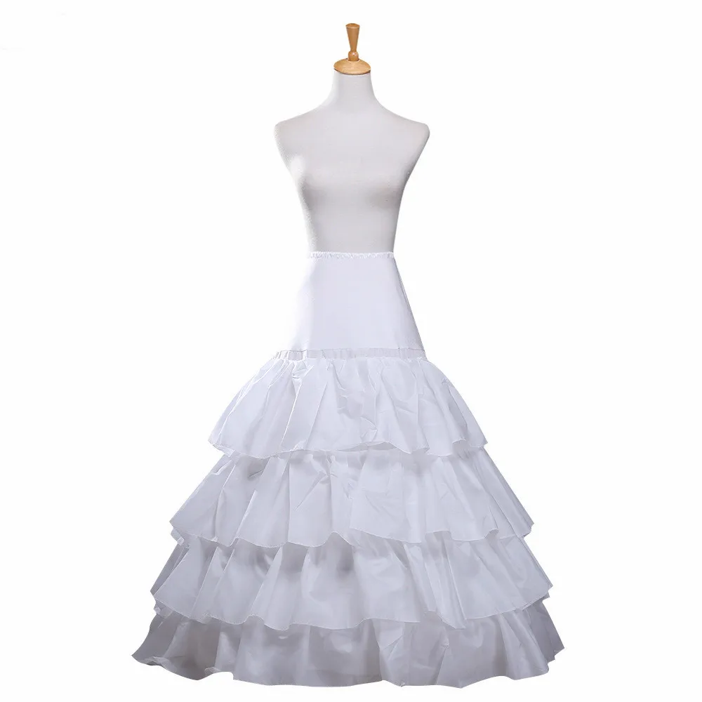 

4 Hoops Petticoats for Wedding Dress A Line Long Skirt Hoop Underskirt White Vestidos Crinolina Underwear Crinoline