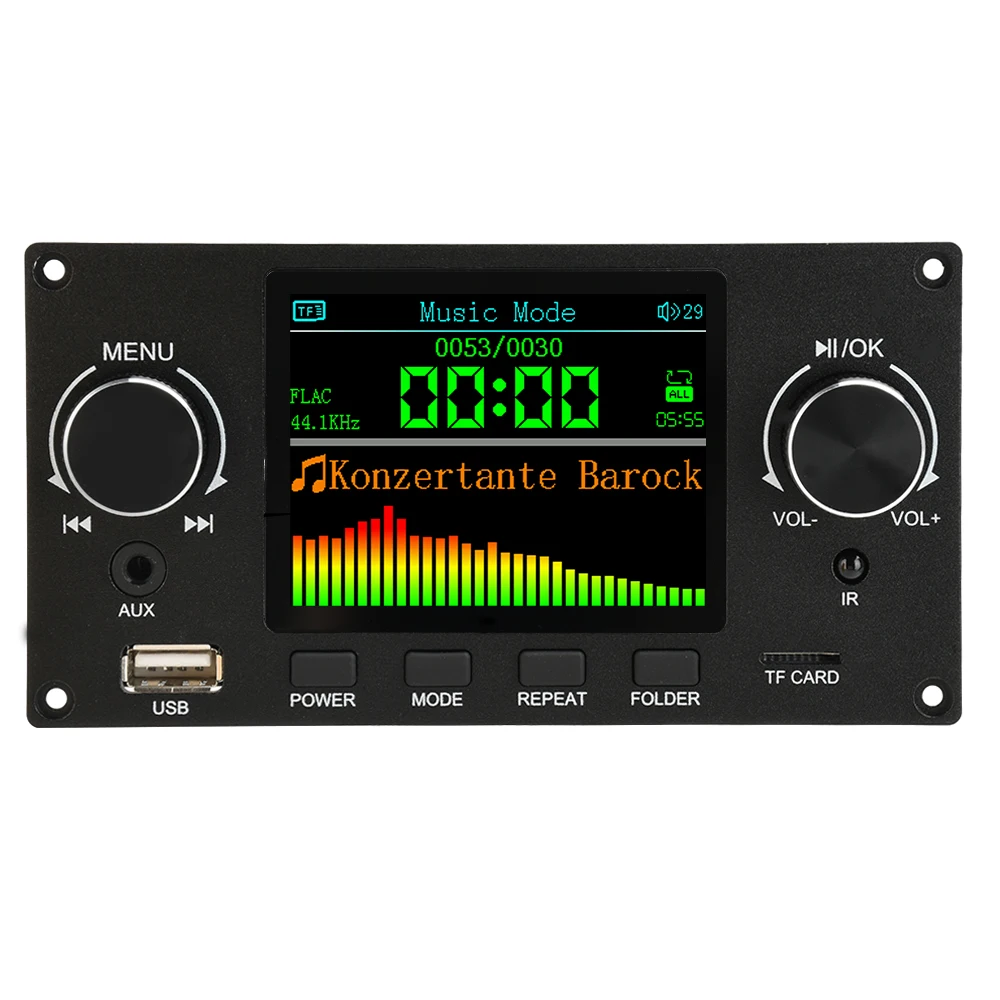 Placa decodificadora de MP3 de 2,8 pulgadas, reproductor de salida de Audio, amplificador, reproductor de Audio DC4.5-5.0V, reproductor de MP3 DIY, módulo de Radio FM para coche, altavoz
