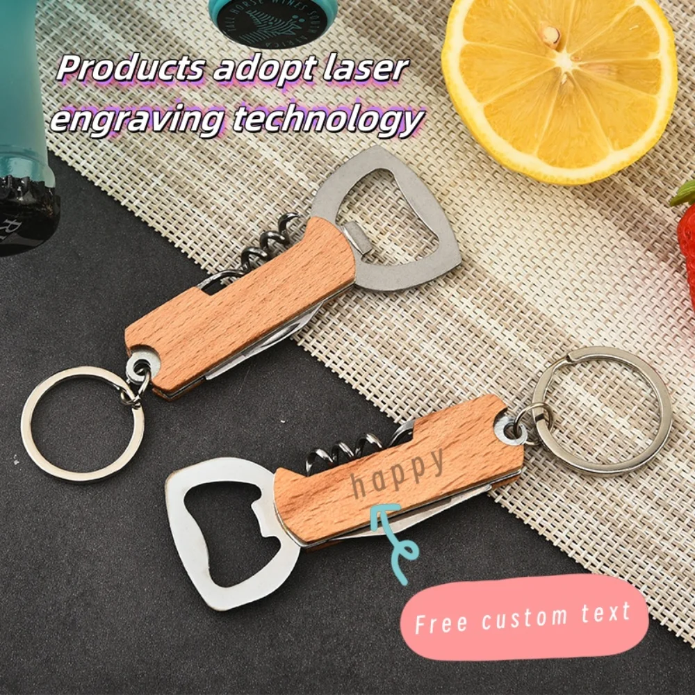 

Customized Text Bottle Opener Keychain Personalized Name Portable Bottle Opener For Father Anniversary Groomsmen Wedding Gifts