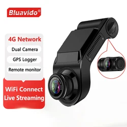 4G Night Vision Dash Cam GPS Dual 720P Video Recorder WiFi Hotspot 24H Parking Monitor Remote Live View For Cab Sharing Driver