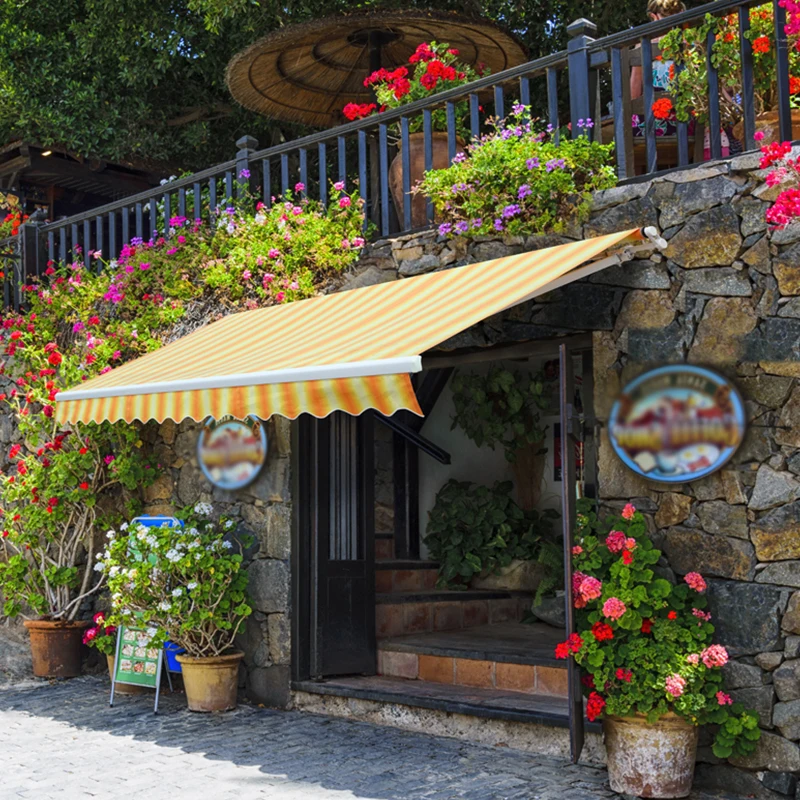 

Custom Manual Awning Sun Shade Shelter for Patio Deck Yard with UV Protection and Easy Crank Opening