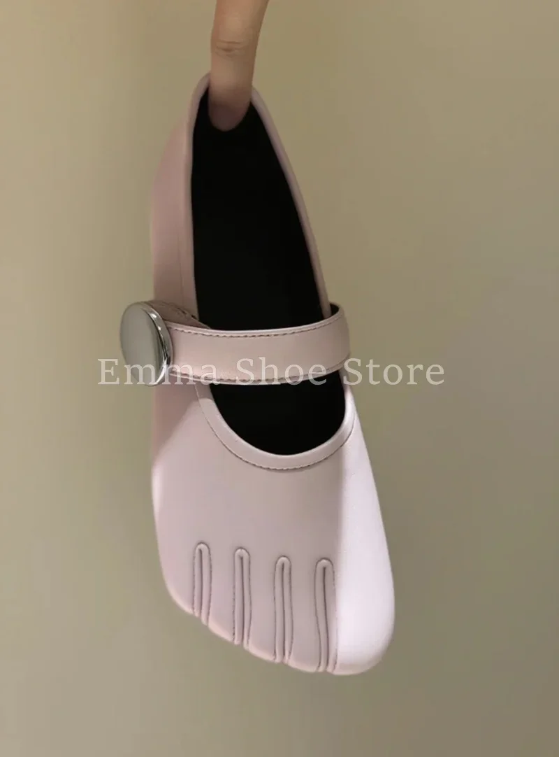 جديد وصول المرأة خمسة أصابع سبليت تو المتسكعون الماس رصع موضة حذاء مسطح الراحة اليومية مشبك عدم الانزلاق أحذية الباليه #5