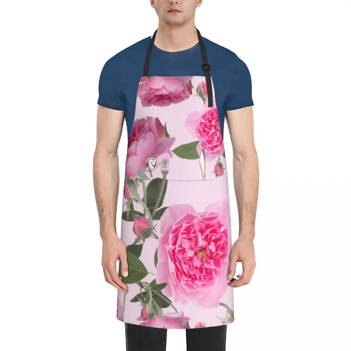 

Bright Pink Roses English Garden Scene Apron Kitchen Special Accessories All For Kitchen And Home Apron
