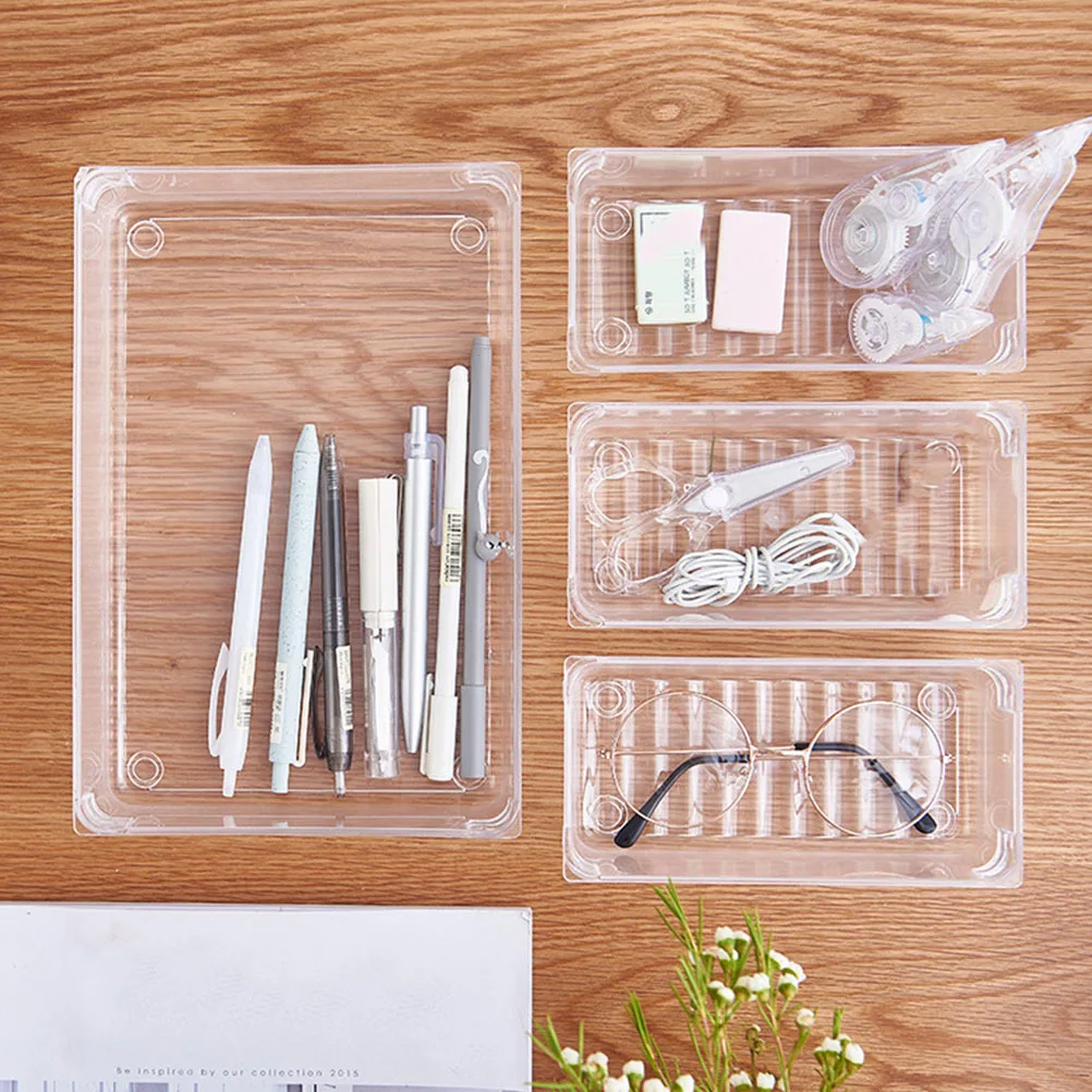 

7Pcs Transparent Desktop Storage Box Organizer Sturdy Multipurpose Sundries Sorting Holder Drawer Dividing