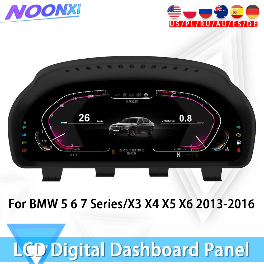 For BMW 5 6 7 Series X3 X4 X5 X6 LCD Dashboard Panel Modify Upgrade Speedmeter Android Car Digital Cluster Virtual Cockpit Auto