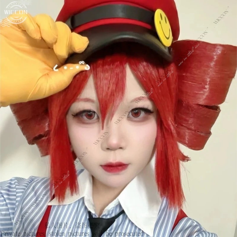 C-Tetoo Anime Vtuber Cosplay Costume Red Wig Outfit Daily Uniform Shirt Tie Red Overalls Halloween Party Clothes Women Hypnotist