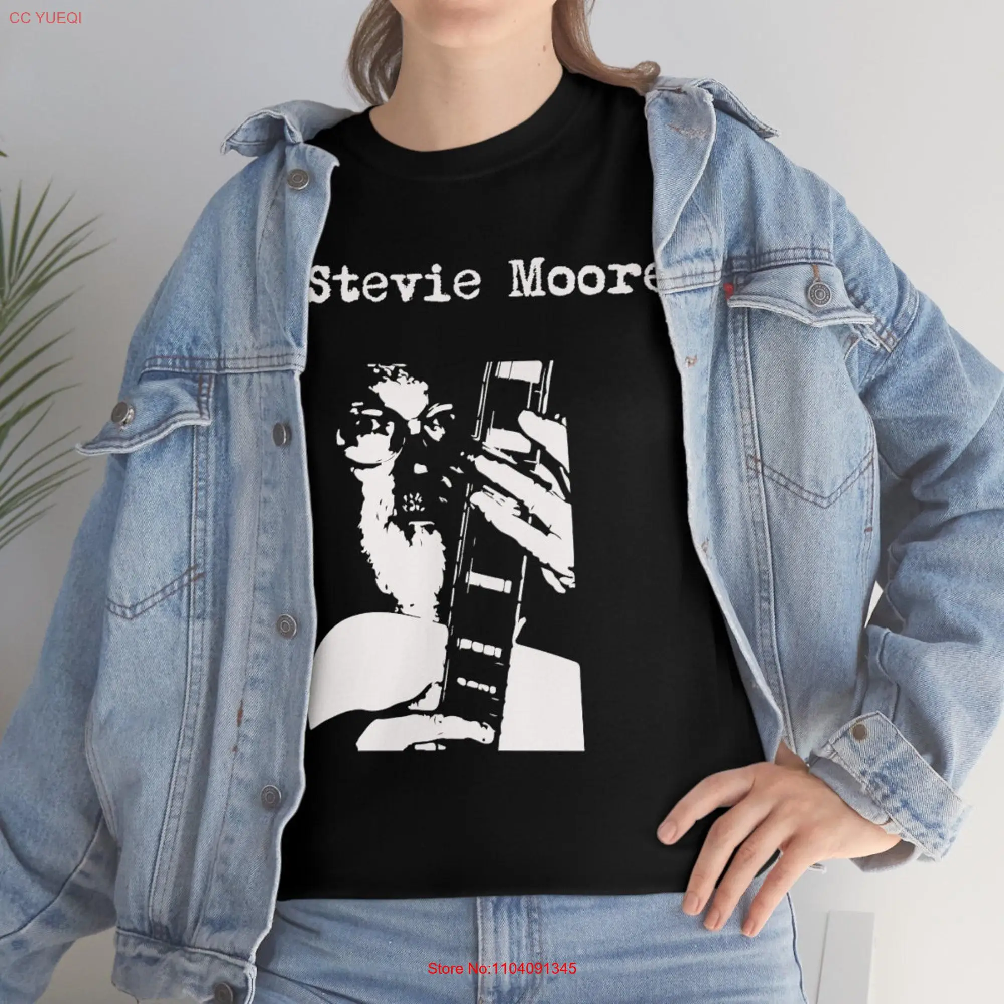 R Stevie Moore Black T Shirt long or short sleeves