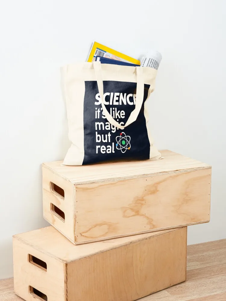 العلوم: إنه مثل السحر، ولكن حقيبة حمل حقيقية قابلة للطي وقابلة لإعادة الاستخدام حقائب يد نسائية حقيبة قماش مخصصة شعار التسوق #4