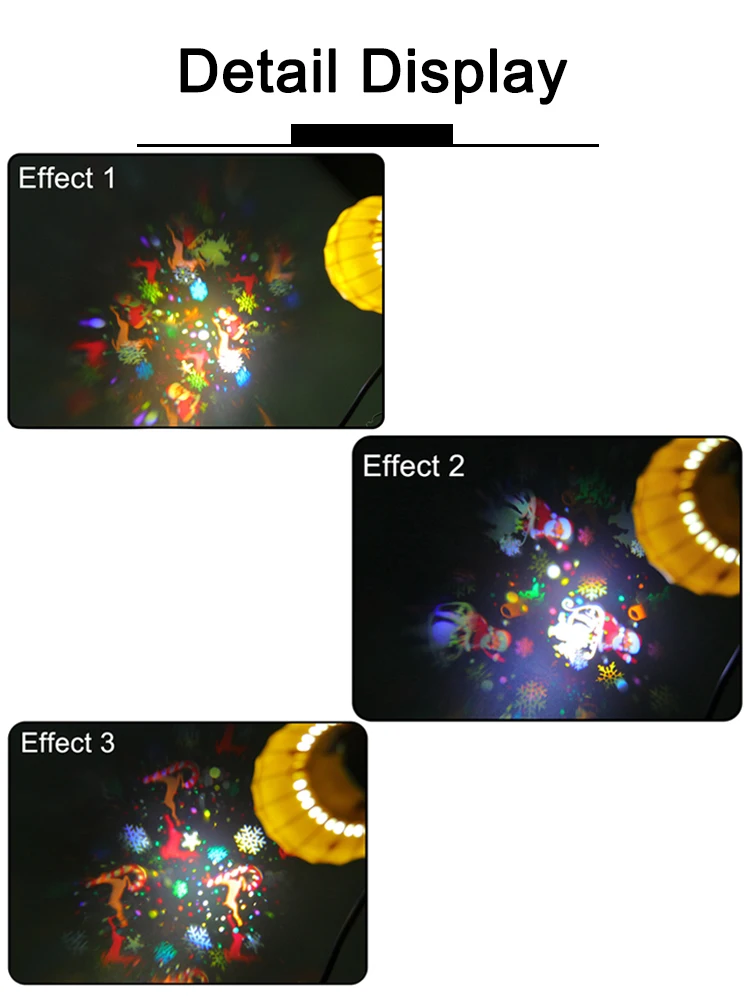 E27 Projection Lamp Christmas Pattern Mini Stage Lamp Remote Control Rotating Projection Mini Disco Stage Light for Home Party